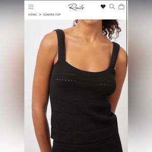 Rails Samira Knit Top Black NWT